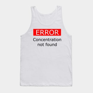 Error Concentration Not Found Black Tank Top